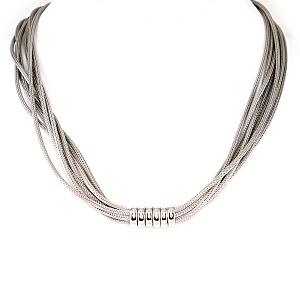 Silbernes Collier# 2500100(PRh-Gr)