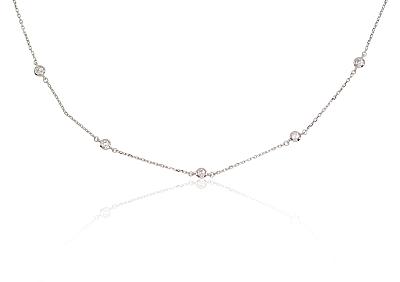 Silver necklace# 2500114(PRh-Gr)_CZ