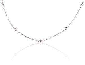 Silver necklace# 2500129(PRh-Gr)_CZ