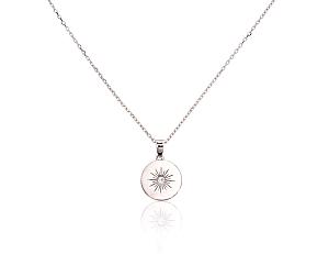 Silver necklace# 2500133(PRh-Gr)_CZ
