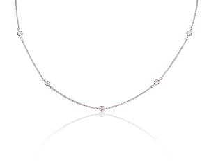 Silver necklace# 2500136(PRh-Gr)_CZ