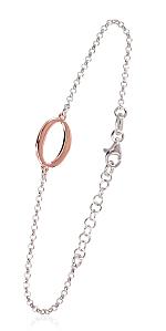 Silver bracelet# 2600282(PRh-Gr+PAu-R)