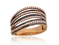 Gold ring# 1100103(Au-R+PRh-Bk)_DI