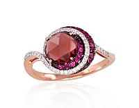 Gold ring# 1100120(Au-R+PRh-W+PRh-Bk)_DI+RB+GR