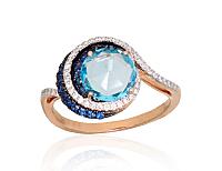 Gold ring# 1100120(Au-R+PRh-W+PRh-Bk)_DI+SA+TZB