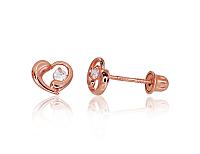 Auksiniai auskarai - pusetai su varžtais# 1200038(Au-R)_CZ