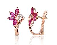 Zelta auskari # 1200717(Au-R+PRh-W)_DI+RB