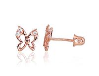 Auksiniai auskarai - pusetai su varžtais# 1200996(Au-R)_CZ