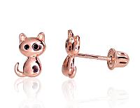 Auksiniai auskarai - pusetai su varžtais# 1201233(Au-R)_CZ-BK