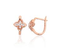 Золотые серьги# 1201702(Au-R)_CZ