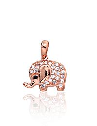 Gold pendant# 1300907(Au-R)_CZ+CZ-BK