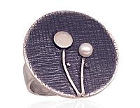 Sudraba gredzens# 2101733(Matt+POx-MattBk)_PE