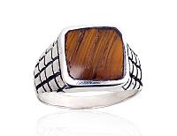 Серебряное кольцо# 2101862(POx-Bk)_TE