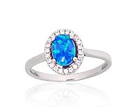 Серебряное кольцо# 2101933(PRh-Gr)_CZ+OP-B