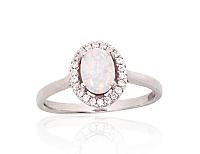 Серебряное кольцо# 2101933(PRh-Gr)_CZ+OP-W