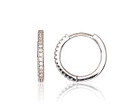 Sudraba auskari ar apaļu aizdāri# 2203126(PRh-Gr)_CZ
