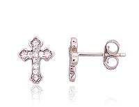 Silberne Ohrstecker# 2203730(PRh-Gr)_CZ