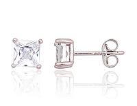 Silberne Ohrstecker# 2203741(PRh-Gr)_CZ