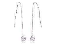 Silberne Ohrringe# 2203743(PRh-Gr)_CZ