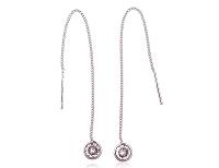 Silberne Ohrringe# 2203745(PRh-Gr)_CZ