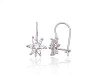 Silberne Ohrringe mit den Haken# 2203829(PRh-Gr)_CZ