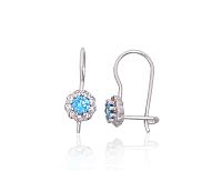 Sudraba auskari ar āķīšiem# 2203830(PRh-Gr)_CZ+CZ-AQ