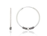 Sudraba auskari-riņķīši# 2203995(POx-Bk)