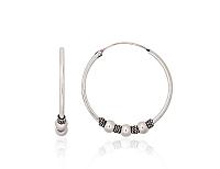 Sudraba auskari-riņķīši# 2203997(POx-Bk)