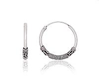 Sudraba auskari-riņķīši# 2204000(POx-Bk)