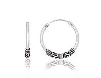 Sudraba auskari-riņķīši# 2204003(POx-Bk)