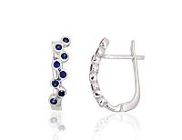 Silberne Ohrringe# 2204016(PRh-Gr)_SA