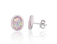 Silberne Ohrstecker# 2204145(PRh-Gr)_OP-PI