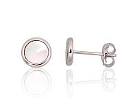 Silberne Ohrstecker# 2204160(PRh-Gr)_PL