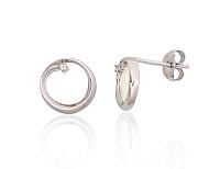 Silberne Ohrstecker# 2204162(PRh-Gr)_CZ+PL