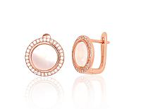 Серебряные серьги# 2204183(PAu-R)_CZ+PL