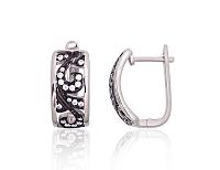 Sudraba auskari # 2204261(PRh-Gr+PRh-Bk)_CZ