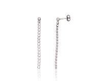 Серебряные серьги-пуссеты# 2204283(PRh-Gr)_CZ