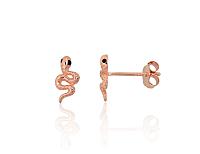 Серебряные серьги-пуссеты# 2204291(PAu-R)_CZ-BK