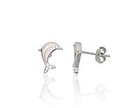 Серебряные серьги-пуссеты# 2204293(PRh-Gr)_CZ