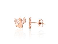 Серебряные серьги-пуссеты# 2204294(PAu-R)_CZ