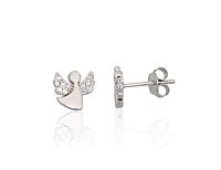 Серебряные серьги-пуссеты# 2204294(PRh-Gr)_CZ