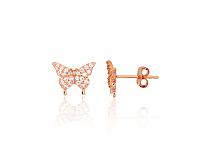 Серебряные серьги-пуссеты# 2204296(PAu-R)_CZ