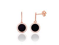 Серебряные серьги-пуссеты# 2204301(PAu-R)_CZ+ON