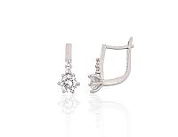 Silberne Ohrringe# 2204308(PRh-Gr)_CZ