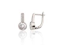 Silberne Ohrringe# 2204310(PRh-Gr)_CZ
