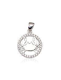 Серебряный кулон# 2300386(PRh-Gr)_CZ