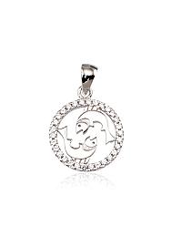 Серебряный кулон# 2300394(PRh-Gr)_CZ