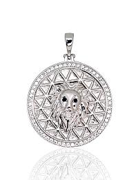 Sudraba kulons# 2301927(PRh-Gr)_CZ+CZ-BK