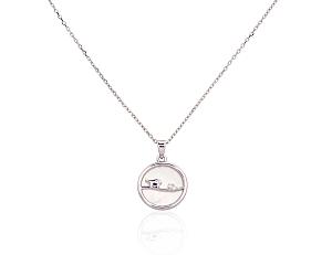 Silbernes Collier# 2500134(PRh-Gr)_CZ+PL