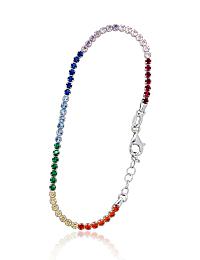 Silberne Armbänder# 2600451(PRh-Gr)_CZ-MIX